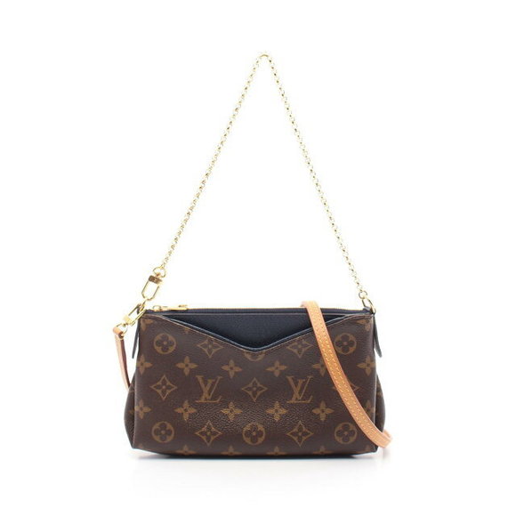 Louis Vuitton Pallas Clutch Marine Handbag Leather Brown - Picture 1 of 7